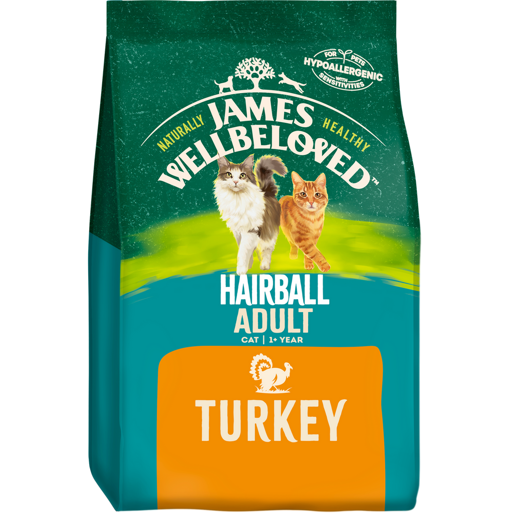 James Wellbeloved Adult Turkey Hairball Dry Cat Food - For Petz NI