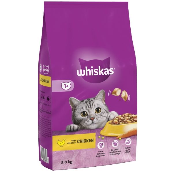 Whiskas 1+ Adult with Chicken Dry Cat Food - For Petz NI