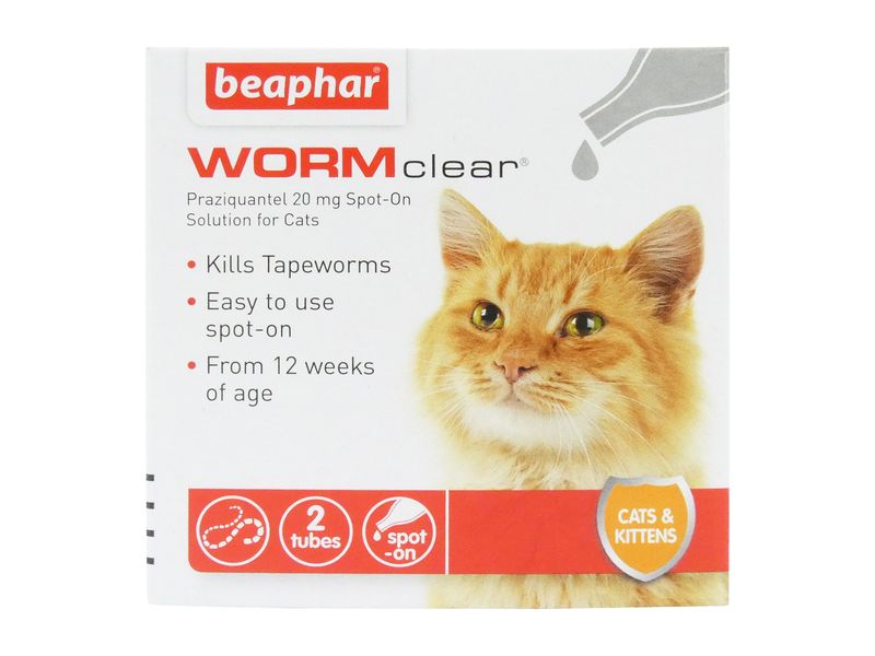 Beaphar Wormclear Spot On Solution for Cats - For Petz NI