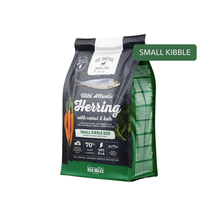 Go Native Small Kibble Organic Herring with Carrot & Kale Dog Food 1.5kg - For Petz NI