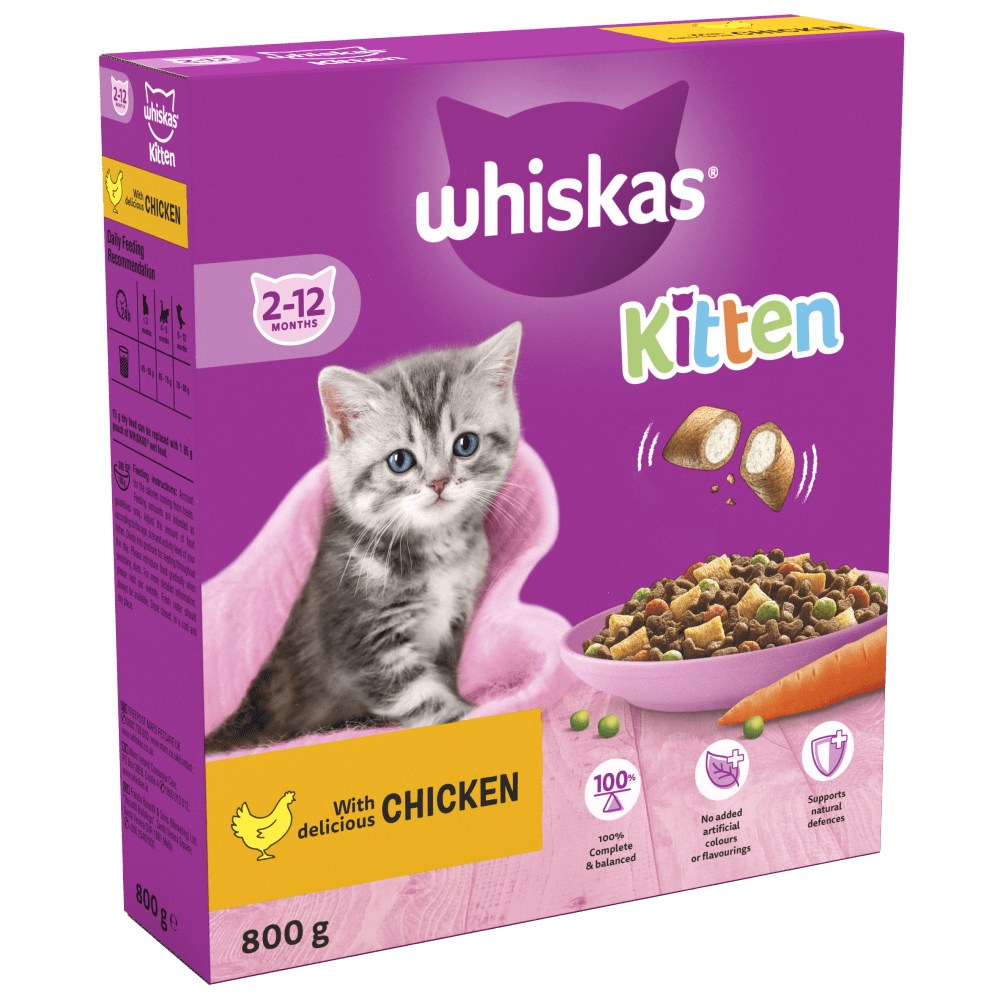 Whiskas Kitten 2-12 Months with Chicken Dry Kitten Food - For Petz NI