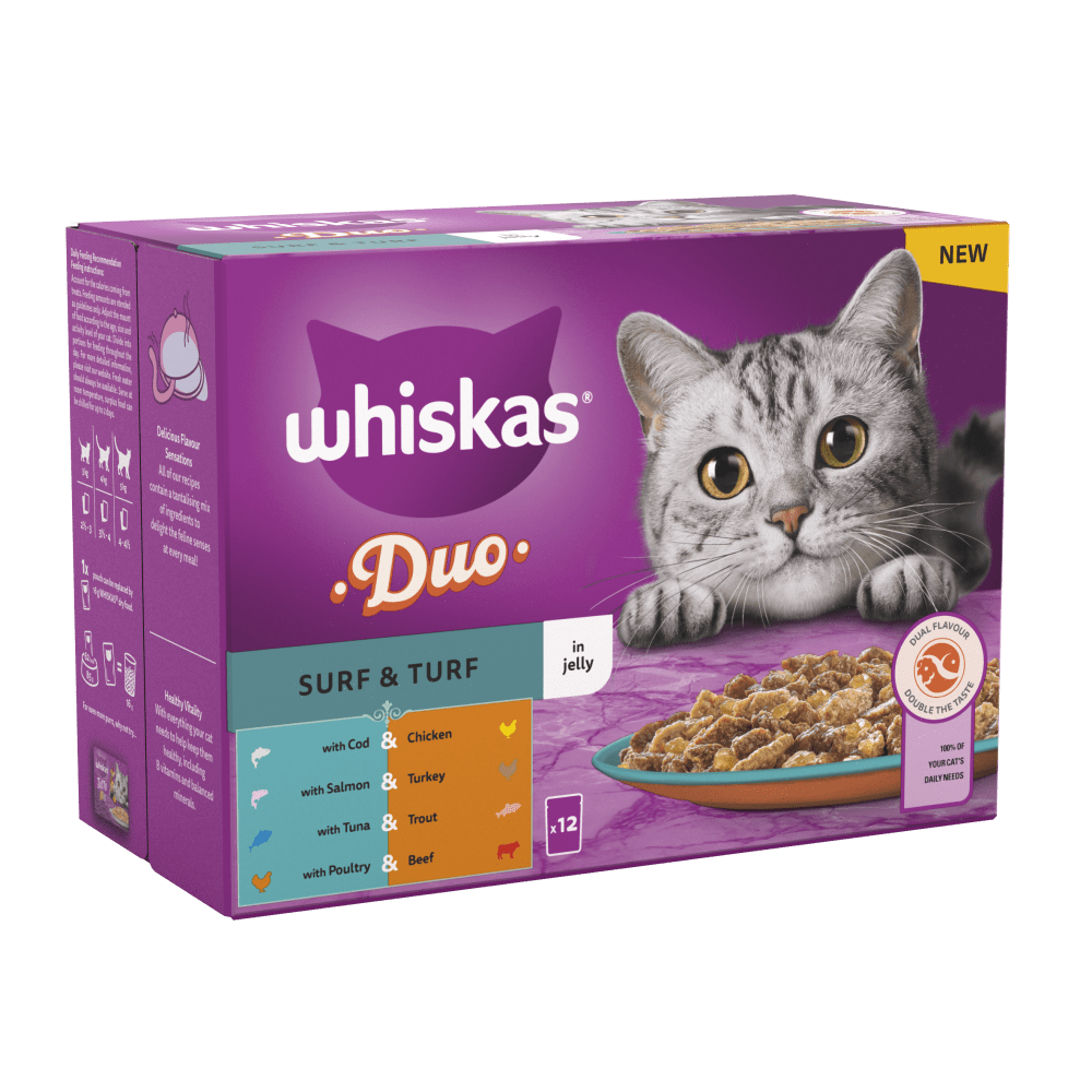 Whiskas Duo Surf Turf in Jelly 1 Adult Wet Cat Food Pouches