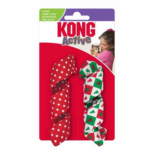 KONG Holiday Cat Active Curlz Cat Toy - Pack of 2 - For Petz NI