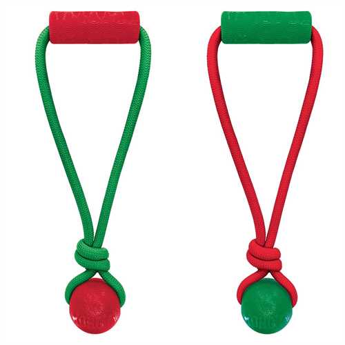 KONG Holiday Jaxx Brights Tug Ball Dog Toy - Medium - For Petz NI