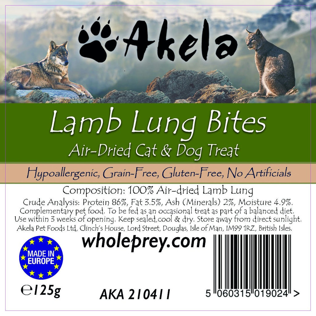 Akela Lamb Lung Bites - For Petz NI