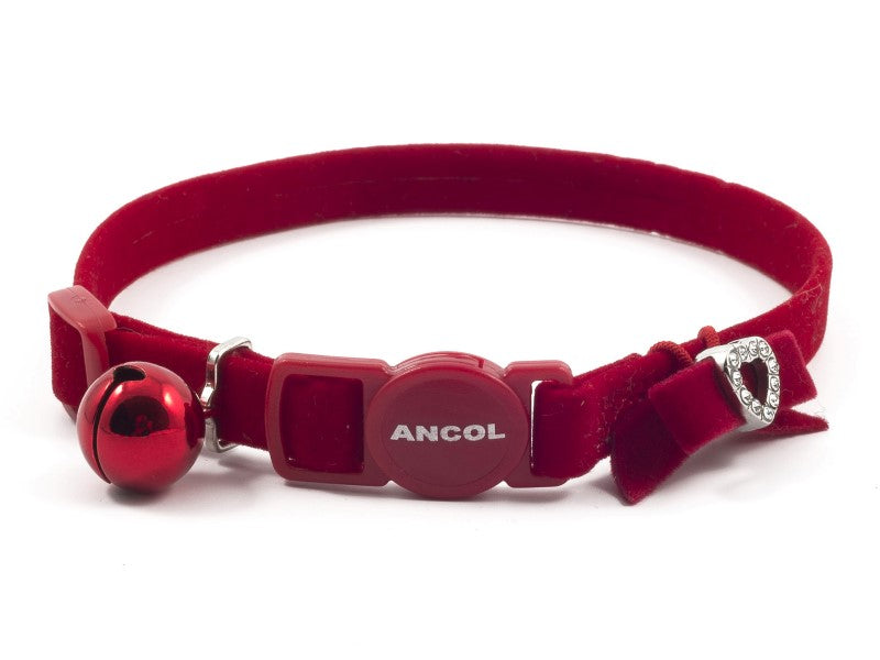 Ancol Red Cat Collar - Velvet Heart - For Petz NI 