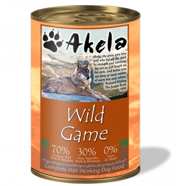 Akela Wet Dog Food Wild Game 400g Express Shipping - For Petz NI