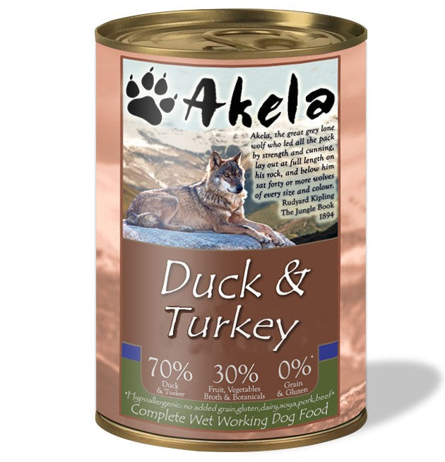 Akela Duck & Turkey Wet Dog Food - For Petz NI