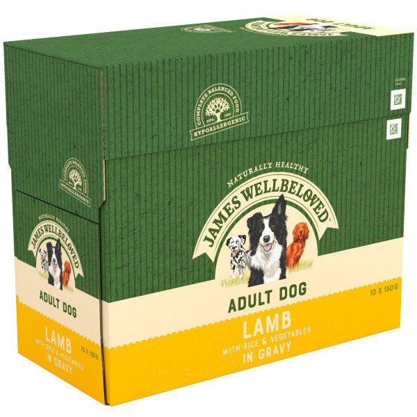 James Wellbeloved Adult Dog Lamb & Rice in Gravy Pouch - For Petz NI