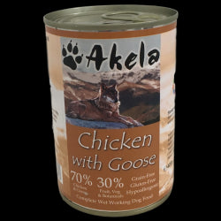 Akela Wet Dog Food Chicken With Goose 400g Express Shipping - For Petz NI
